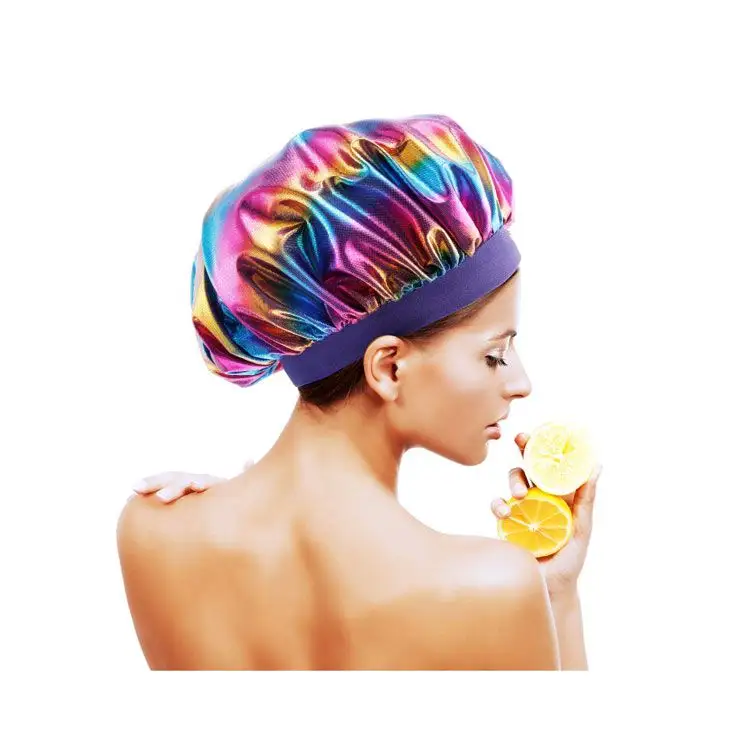 Широкий выбор женских насадок для сна, блестящая эластичная шляпа для волос, шляпа для ванны и душа