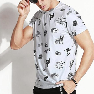 100% Camiseta de algodón para hombre Impresión por sublimación personalizada Diseño en blanco Tallas grandes Transpirable Jersey Tela Mangas cortas - Product Image 1