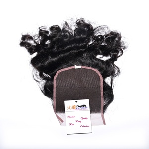 Cabello Humano 100% Virgen Brasileño Liso, Rizado, Ondulado, con Cierre Frontal de Encaje Suizo Transparente, Cabello Humano de Templo Indio - Product Image 1