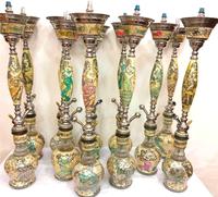 Chichas arabes de luxe Farida, mini, type Bent, en acier inoxydable, avec nacre et laiton, technique de laque artisanale, édition limitée