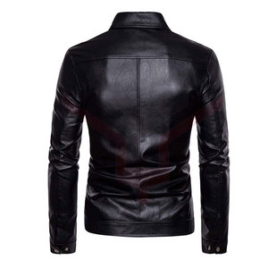 Chaqueta de cuero Pu hecha a medida para hombre, a la moda chaqueta de cuero, elegante, más nueva - Product Image 3