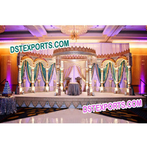 ชุด Mandap งานแต่งงานของราชวงศ์อินเดียไฟเส้นใย LED คริสตัล Mandap - Product Image 1