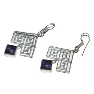 Fournisseur de Ametrine Carré Earing: Amétrine Carré Boucle D'oreille Pour Vente - Product Image 1