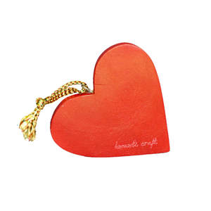 สีแดงทาสีไม้รูปหัวใจตัดออกต้นคริสต์มาสแบนเครื่องประดับตกแต่ง - Product Image 1