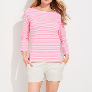 Wholesale Casual Women Striped Long Sleeve Round Neck t shirt - Product Image 6