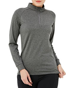 Sportswear Zip Pullover Tops Yoga Running Sports <b>T</b>-<b>Shirts</b> Womens <b>Long</b> Sleeve High Quality Material with Custom Printing Service - Product Image 5