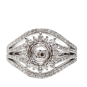 Bague de fiançailles et de mariage classique en or blanc massif 18 carats avec diamant véritable, design tendance 2023, personnalisable, de haute qualité - Product Image 1