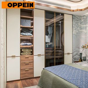 For Custom Made Extendable Modern <strong>Flat</strong> <strong>Pack</strong> Glass Door Thermofoil <strong>Wardrobes</strong> for Bedroom and Hotel Use - Product Image 2