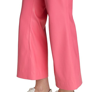 Pantalon de sport rétro en cuir véritable rose pour femme, pour un ajustement élégant et confortable, idéal pour les activités quotidiennes - Product Image 5