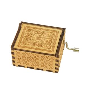 Caja de música con manivela de madera grabada con láser personalizada, juguete de regalo para niños, decoración del hogar con diseño único - Product Image 2