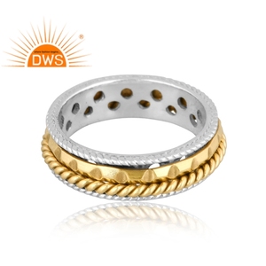 Bague spinner unisexe en argent sterling fin fait à la main bijoux en argent pour femme cadeau pour elle - Product Image 3