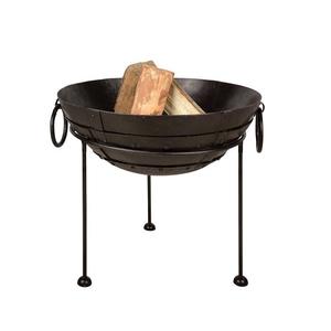 Indian Iron Cast Kadai Fire Pit Bowl Old Rusted with and with Out Rivets for Indoor and Outdoor on <b>Tripod</b> Stand with Grill - Product Image 5