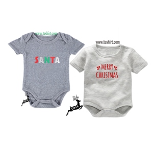 bamboo organic baby boy romper custom design baby cloth natural dyed cotton body baby new romper 2019 Christmas sale rompers - Product Image 1