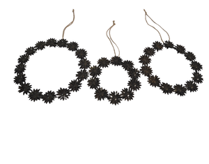 METAL BLACK SUNFLOWER DESIGN ROUND CHRISTMAS HANGING ORNAMENT HIGH QUALITY METAL CHRISTMAS <b>TREE</b> DECORATION - Product Image 1