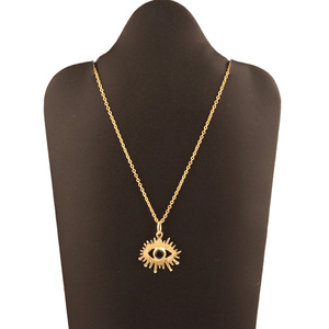 Collier avec pendentif en forme de yeux en onyx pour femmes, plaqué or et argent, accessoires de mode, chaîne ajustable, offre spéciale, - Product Image 6