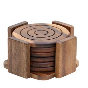 Soporte de posavasos de madera y posavasos personalizado para regalo de boda posavasos de madera para la venta - Product Image 3