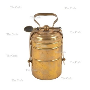 Lonchera de Latón Color Dorado para Accesorios de Cocina, Lonchera de Dos Niveles de la Mejor Calidad para Almacenamiento de Alimentos - Product Image 2