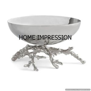 Polished Aluminium Fancy Modern Branches Design Decor <b>Disposable</b> Eco-Friendly <b>Platter</b> Bowl - Product Image 4