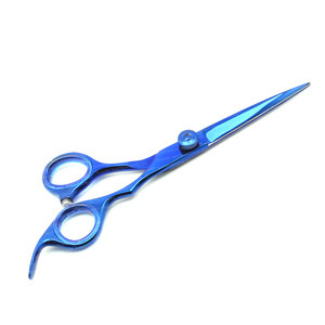 Ciseaux à cheveux professionnels en acier inoxydable japonais de qualité supérieure 6.5 pouces couleur bleue Salon et barbier utiliser un étui à fermeture éclair souple - Product Image 1