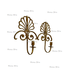 เชิงเทียนรูปใบไม้สำหรับตกแต่งผนังโลหะสีทองเชิงเทียนสำหรับใช้ในโรงแรมและร้านอาหาร - Product Image 6