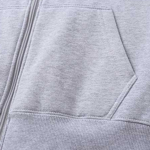 Fix for Sports Unisex Gray <b>Zip</b>-Up <b>Hoodie</b> Regular Fit Casual Sweatshirt Front <b>Pocket</b> Heat-Transfer Logo Winter Wear 100% - Product Image 2