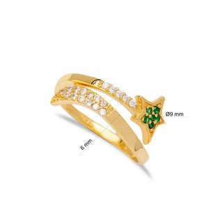 Anillo ajustable de plata de primera ley con circón para mujer, sortija ajustable, plata esterlina 925, Circonia cúbica, zirconia, circonita, zirconita, zirconita, estilo minimalista, turco, hecho a mano - Product Image 2