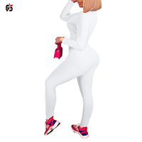 Ensemble tricot doux pour femmes, 2 pièces avec col rabattu et manches longues, fermeture éclair, vêtements de sport, nouvelle collection 1/4
