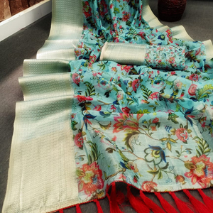 Saree indien en coton et soie dernier créateur de vêtements de fête pour mariage dames femmes vêtements en Georgette soie broderie travail Sari avec chemisier Apparelgarment - Product Image 1