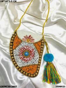 กระเป๋าคลัทช์งานฝีมือดีไซน์เนอร์หลากสีสันประดับโลหะสำหรับสุภาพสตรี กระเป๋าถือสำหรับงานปาร์ตี้ แบรนด์ Craftstages International - Product Image 6