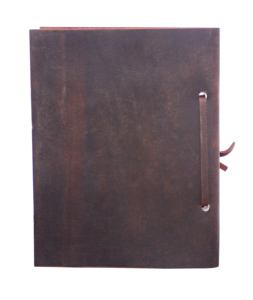 Journal de loup gaufré fait à la main en cuir véritable marron Journal d'écriture relié Journal en coton recyclé 120 pages vierges Journal intime - Product Image 3