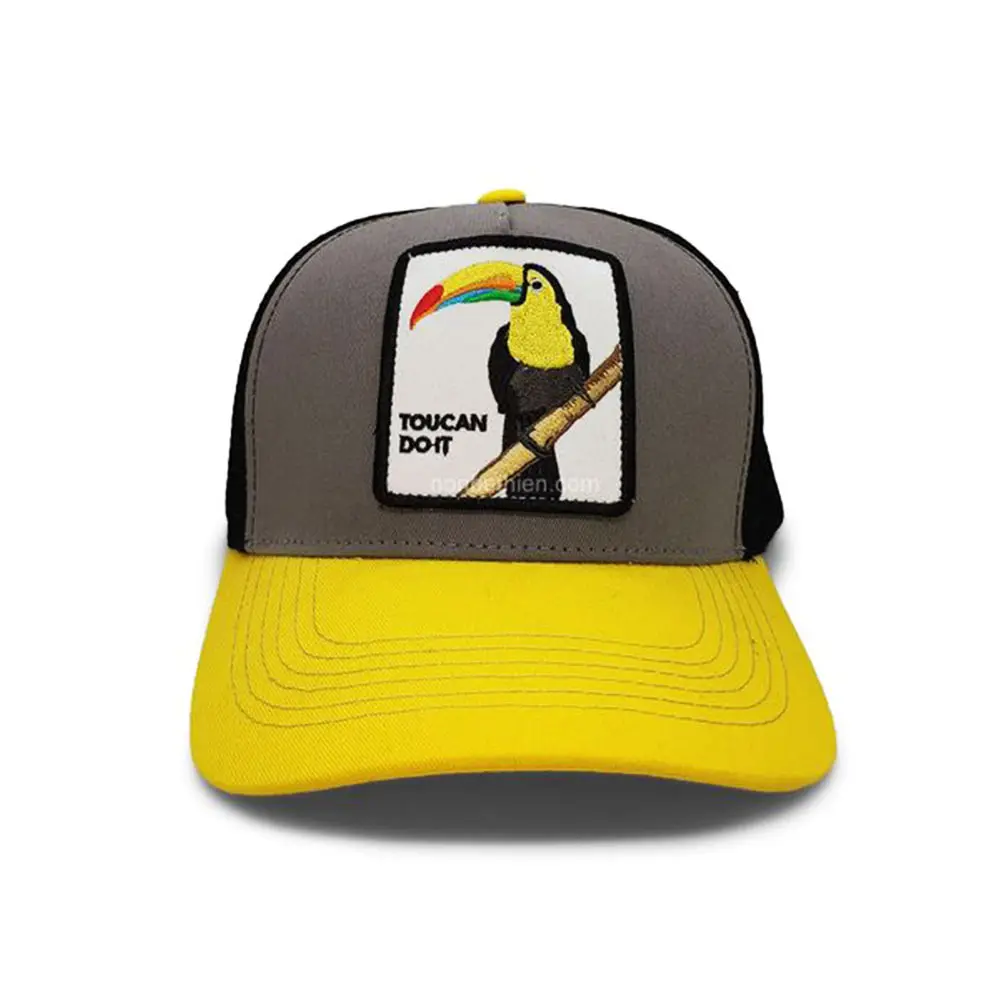 Sarı gri YOUCAN yapmak kelime işlemeli açık hava etkinliği Unisex ücretsiz boyut Vietnam kökenli spor hayvan Logo şapka