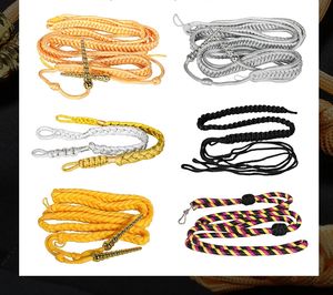 Aiguillette táctico de Lingotes de plata dorada de alta calidad, cordón de hombro uniforme de gran calidad para accesorios de uniformes tácticos - Product Image 5