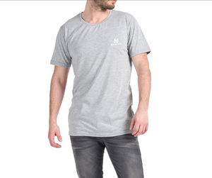 T-shirt homme gris chiné et blanc avec fermetures éclair latérales T-shirt homme T-shirt blanc personnalisé avec impression de logo - Product Image 4