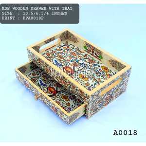 Vente en gros plateau de service à tiroir en MDF écologique personnalisé plateau stratifié décoratif en bois imprimé de haute finition pour la table de la maison - Product Image 3