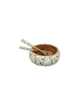 Cuenco decorativo con estampado para ensalada, cuchara para servir, tazón de madera esmaltado, pieza de diseño personalizado impreso - Product Image 5