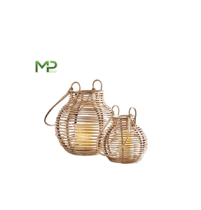 Écologique Bambou Ovale Personnalisé Couleur Intérieur Bougie Lanterne Poignée Conception Personnalisée Bougeoirs Pots À La Main MP Décor Maison - Product Image 1