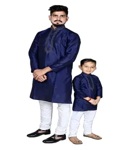 Conjunto de ropa de estilo Popular de catar para hombre y niño, conjunto de traje masculino de gama alta de Dubái, combo de pago kurta