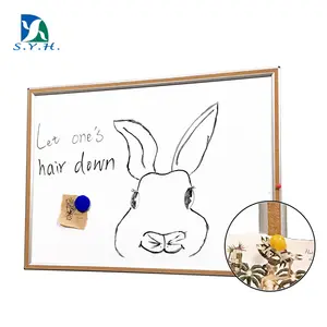 2-In-1 Aluminum frame magnetic notice whiteboard with cork board