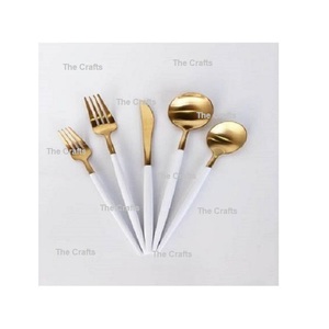 Exclusive Quality Copper Cutlery Set of Five Pieces 2 Spoon 2 <b>Fork</b> 1 Knife Home Dining Wedding Flatware Set in Bulk - Product Image 4