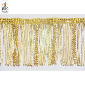 OEM personnalisé or français métal lingot fil de fer doré frange rayonne gland pour une utilisation décorative sur les vêtements - Product Image 4