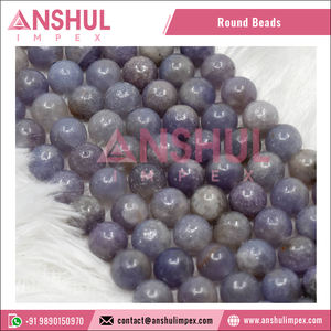 Anshul Impex, fabricant indien de perles en pierre naturelle, perles rondes en Lepidolite bleue de 8 mm pour la fabrication de bijoux, prix de gros - Product Image 4