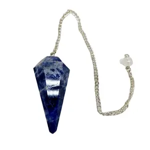 SODALITE PENDULUMS / SODALITE 6 얼굴 PENDULUMS/치유 진자 구매 크리스탈 도매