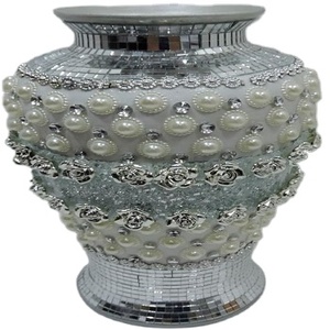 แจกันโลหะตกแต่งลายดอกไม้ดีไซน์โบราณสำหรับบ้านสวน/ห้องรับประทานอาหารกลางแจ้งตกแต่งด้วยการผลิตจากอินเดีย - Product Image 2