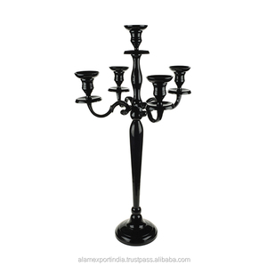 Shiny Golden Finished Metal Aluminum Wedding Table Decorate 5 Arms <b>Candelabra</b> Candle Holder in 3 Pcs Customized Size Best Prices - Product Image 3