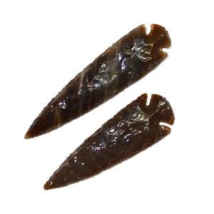 Accessoire artisanal unique en agate indienne polie, pointe de flèche, jaspe fantaisie, pierre précieuse, art populaire Wabi-Sabi, guérison naturelle - Product Image 1