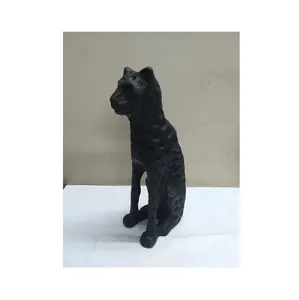 Moderne Aluminium Große Katze schwarze Farbe große Größe klassisches Design attraktives Tier für Tischplatte und Heimzubehör