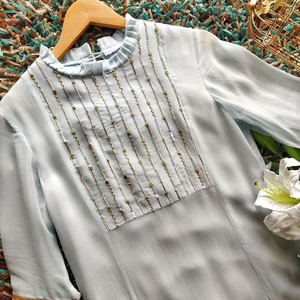 -NEW--DESIGN AVEC BEAUTIFUL--ZARI---EMBROIDERY SUR KURTA AVEC PANTALON ROBE POUR LA Fête-usure-robe pour la Fête/Mariage = 2021... - Product Image 1