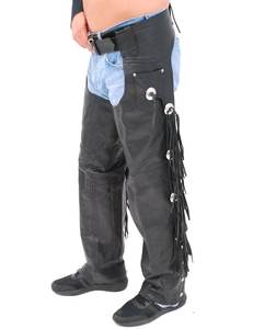 โครเมี่ยม Conchos ตะวันตกควายหนังรถจักรยานยนต์ Chaps ขี่ม้าแข่งเต็มรูปแบบ Chaps กางเกงที่กำหนดเอง - Product Image 2