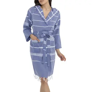 100% Cotton 560 Gr Bathrobe Turkish Towel Peshtemal Bath Robe for Women from Turkey Light Weight Luxury Bath Robes