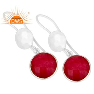Fabulous Handmade Sterling Fine Silver Hook Earrings Wholesale Round Red Aventurine Gemstone Earrings Jewelry - Product Image 2
